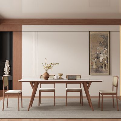 新中式中古风餐厅 餐桌椅