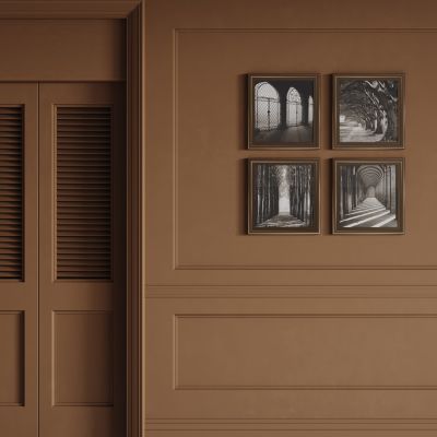 法式背景墙 护墙板 雕花线条