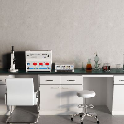 现代实验桌 工作台 显微镜 试管