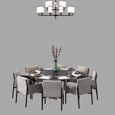 新中式包间餐桌椅组合