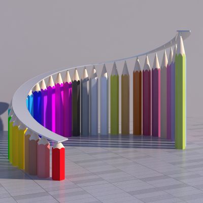 现代铅笔旋转景观小品 铅笔雕塑小品