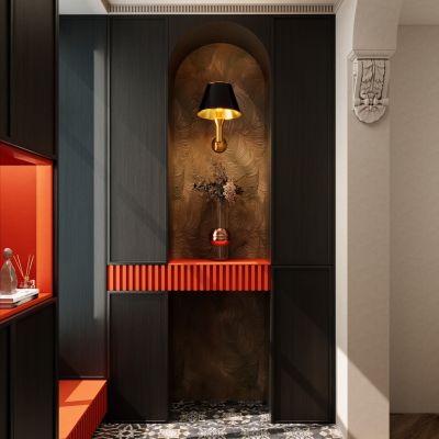 法式 中古 奶油风 岩板 入户端景 鞋柜 玄关