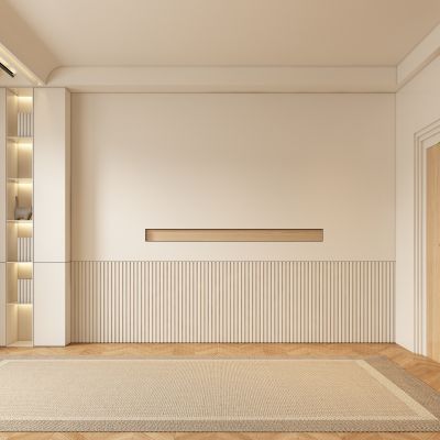 现代侘寂客厅背景墙