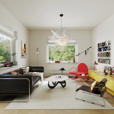 现代巴豪斯客厅 黑白客厅