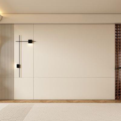 现代侘寂客厅背景墙