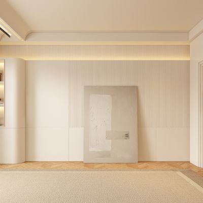 现代侘寂客厅背景墙