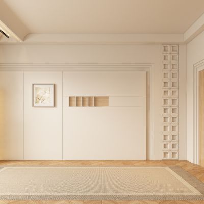 现代侘寂客厅背景墙