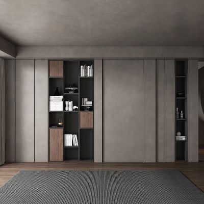 现代书房背景墙