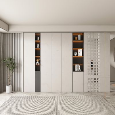 现代书房背景墙