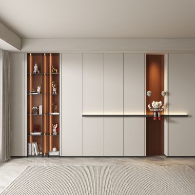 现代书房背景墙