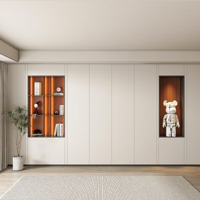 现代书房背景墙