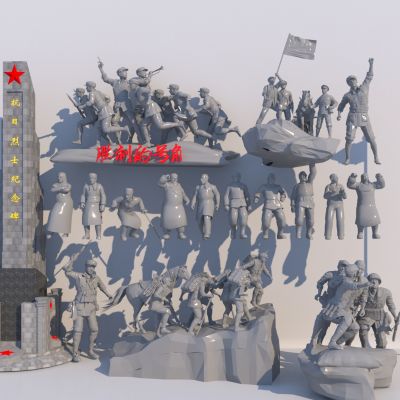 现代党建人物雕塑小品