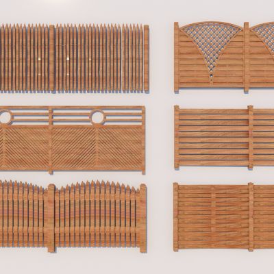 现代木篱笆 木艺栏杆 木围栏 篱笆围栏