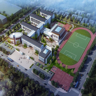 代风格小学学校3D模型