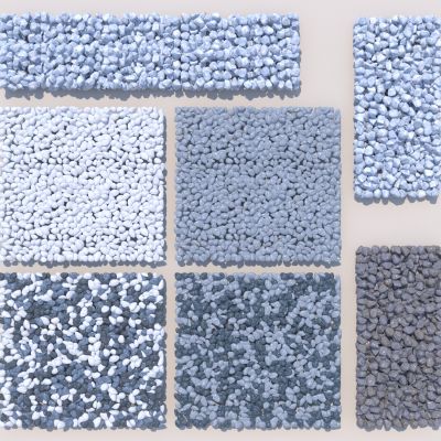 现代石子铺装 鹅卵石 碎石 庭院碎石铺地