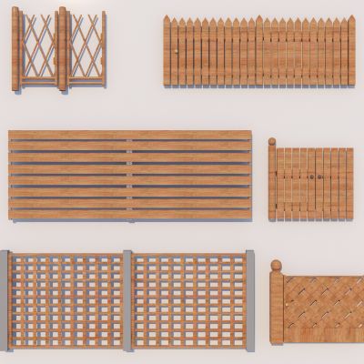 现代木篱笆 木艺栏杆 木围栏 篱笆围栏