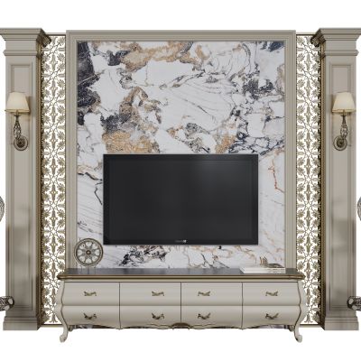 法式电视背景墙