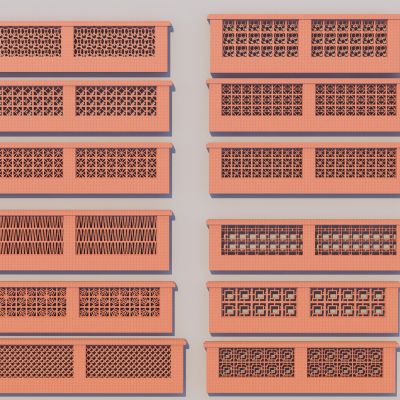 现代红砖围墙 景墙