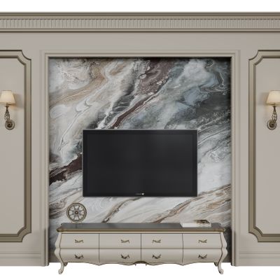 法式电视背景墙