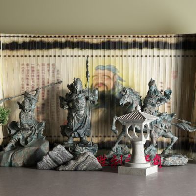 中式关公像 铜像 关羽