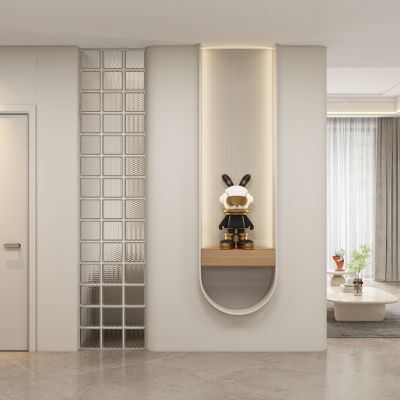 现代侘寂玄关隔断 过道