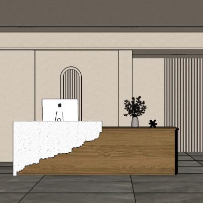 北欧 中古风 实木风 无主灯 灯带 破碎 民宿 前台