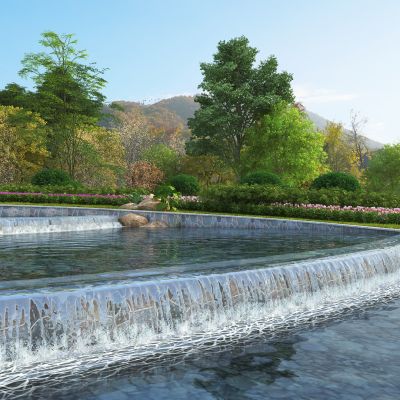 现代园林叠水景观