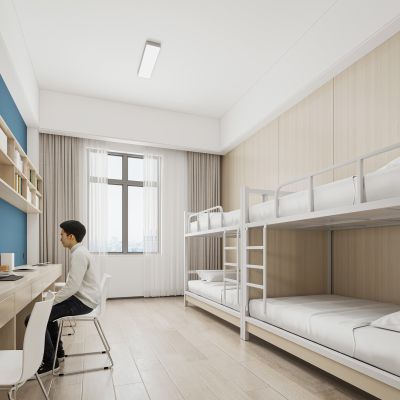 现代员工宿舍3D模型