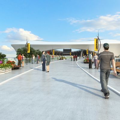 现代体育场沿街