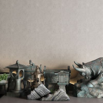 中式青铜器 鼎 铜牛