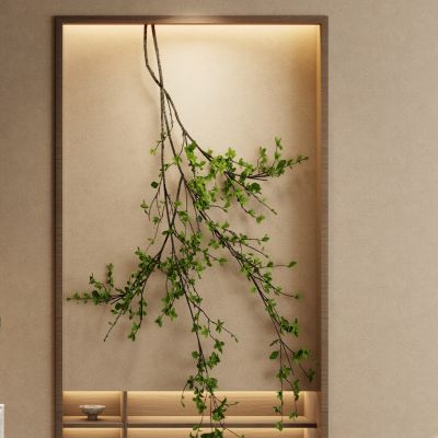 新中式 奶油 诧寂风 禅意 入户鞋柜 造景 玄关