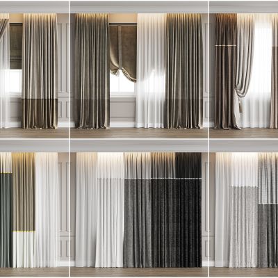现代简约窗 布艺窗帘 窗帘 拼色窗帘 