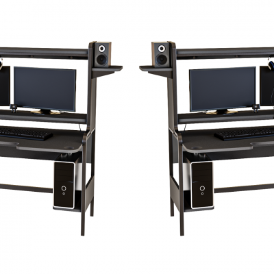 欧式办公桌  欧式电脑桌  显示屏电脑主机  音响喇叭 办公桌组合