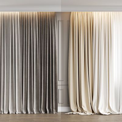 现代家居窗帘组合 窗帘 奶油风窗帘 奶茶色窗帘 布艺窗帘