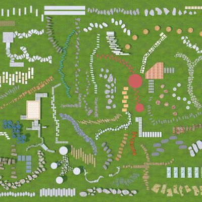 中式汀步 青石板路