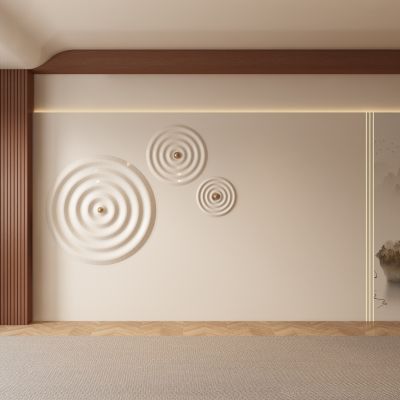 中古风客厅 餐厅 茶室背景墙