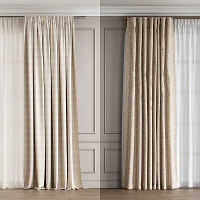 现代家居窗帘组合 窗帘 奶油风窗帘 奶茶色窗帘 布艺窗帘