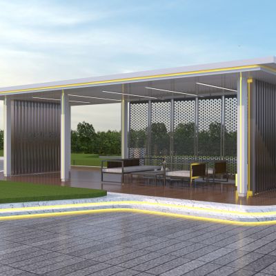 现代廊架 金属廊架 