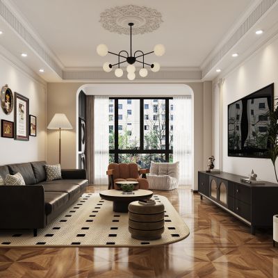 法式复古客餐厅  沙发茶几组合  电视柜  法式鞋柜