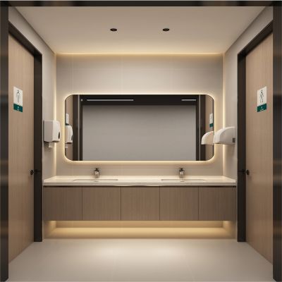 现代公共卫生间 盥洗间