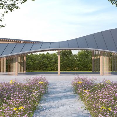 新中式曲线廊架