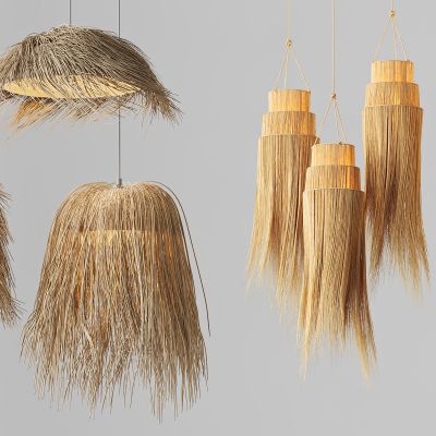 侘寂风吊灯 藤编吊灯 餐厅吊灯 艺术吊灯 竹编灯