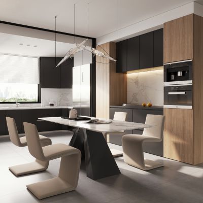  现代简约餐厅 黑白灰餐厅