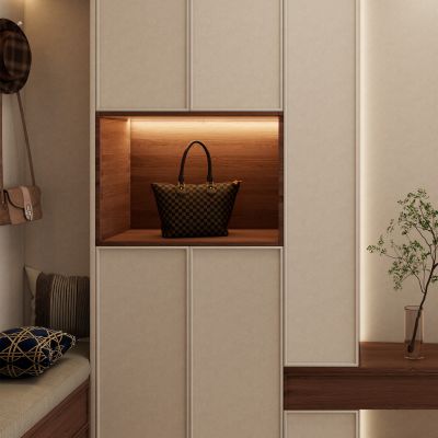 奶油 中古 诧寂风 斯卡帕叠级 鞋柜 入户隔断  玄关