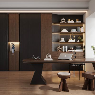 现代意式轻奢极简书房