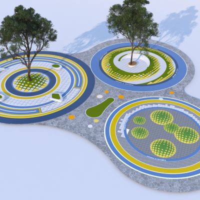 现代儿童活动场地 儿童游乐区