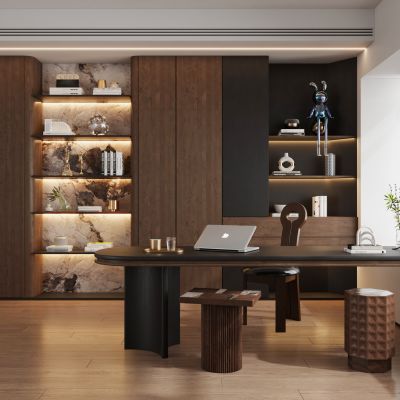 现代意式轻奢极简书房