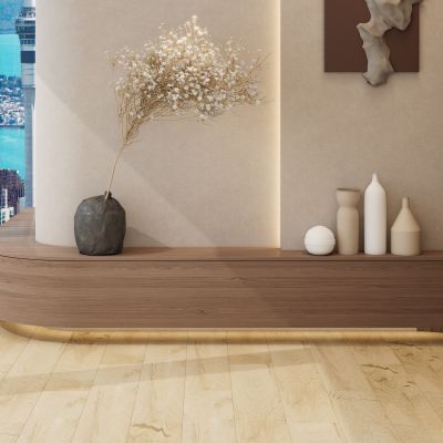 新中式 奶油 中古风 入户 弧形 迎宾墙 玄关