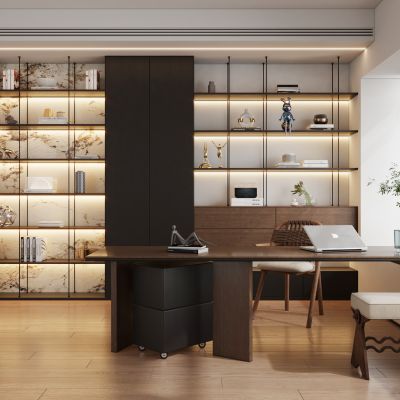 现代意式轻奢极简书房