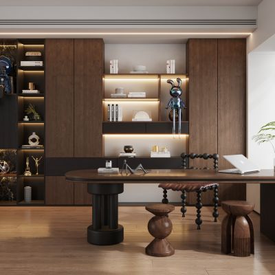 现代意式轻奢极简书房